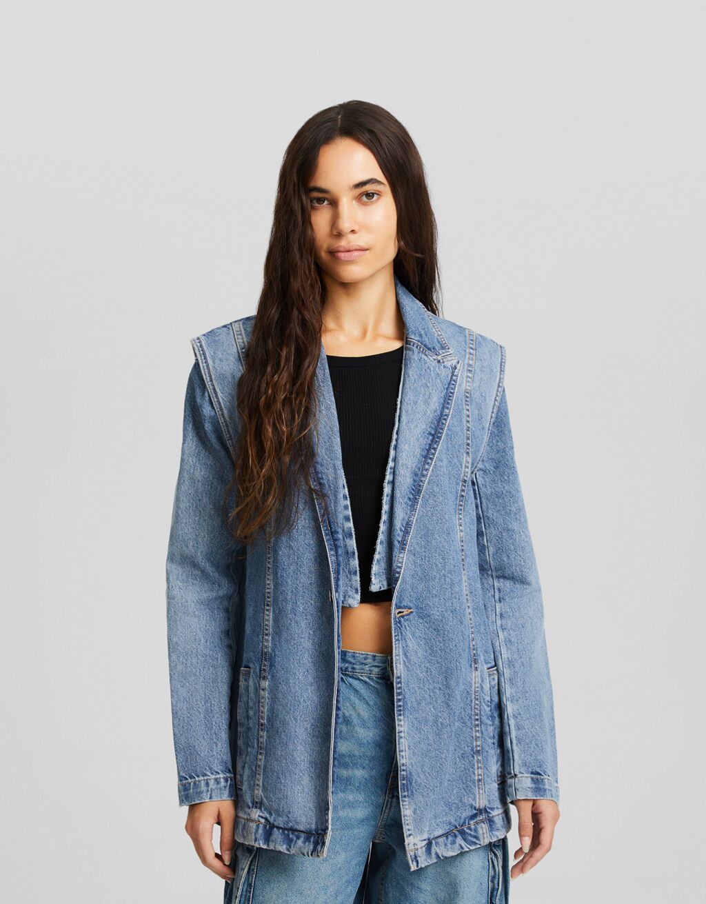 Blazer jeans removível