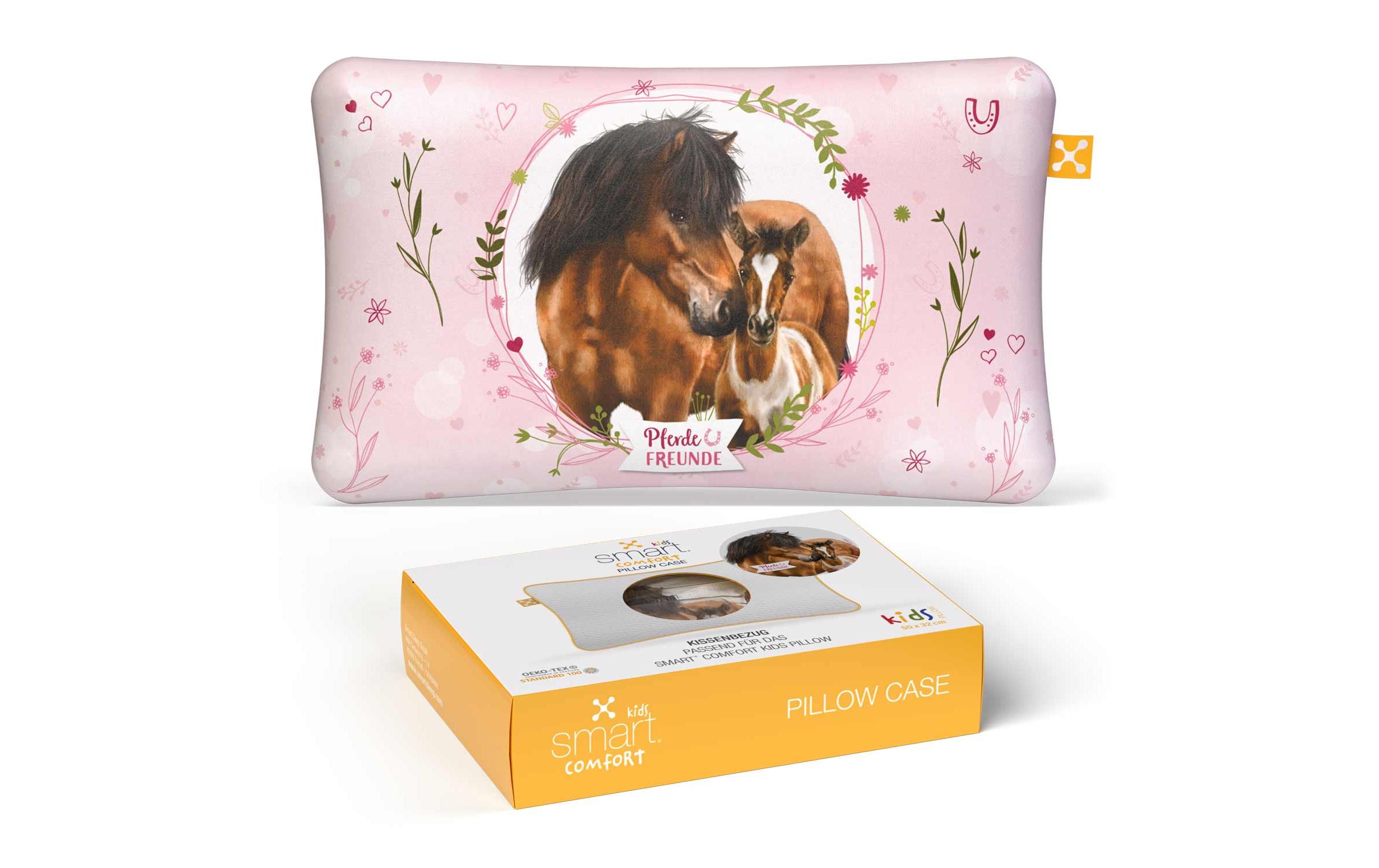 Kinder Kopfkissenbezug Comfort Pferde 50 x 32 cmKissenhülle mit Tier-Motiv
