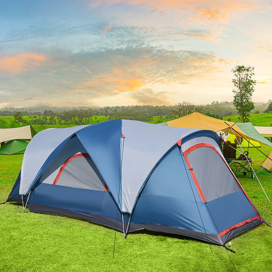 Outsunny Campingzelt mit 2 Türe blau