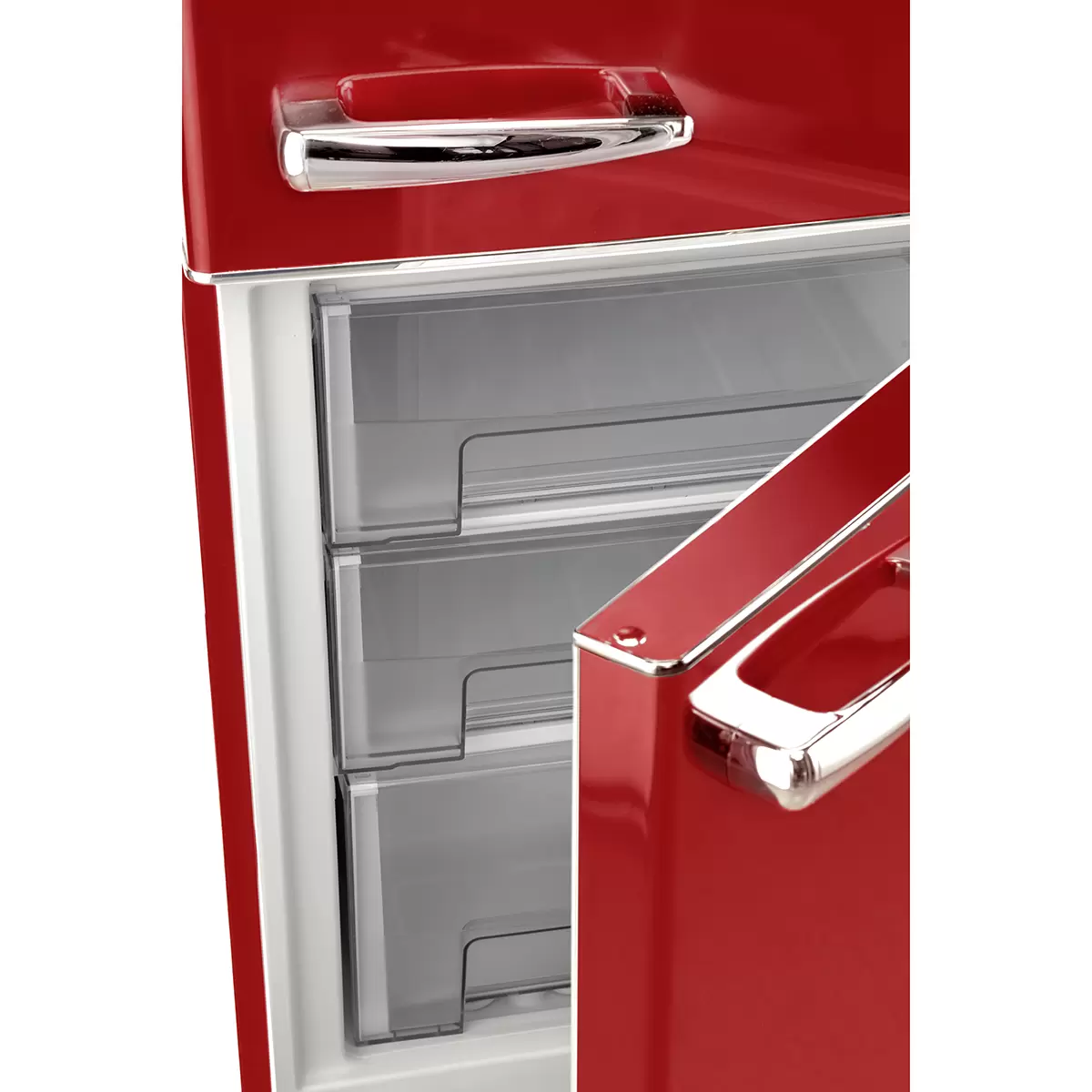 Kühlschrank Frescolino Classic rot,silber