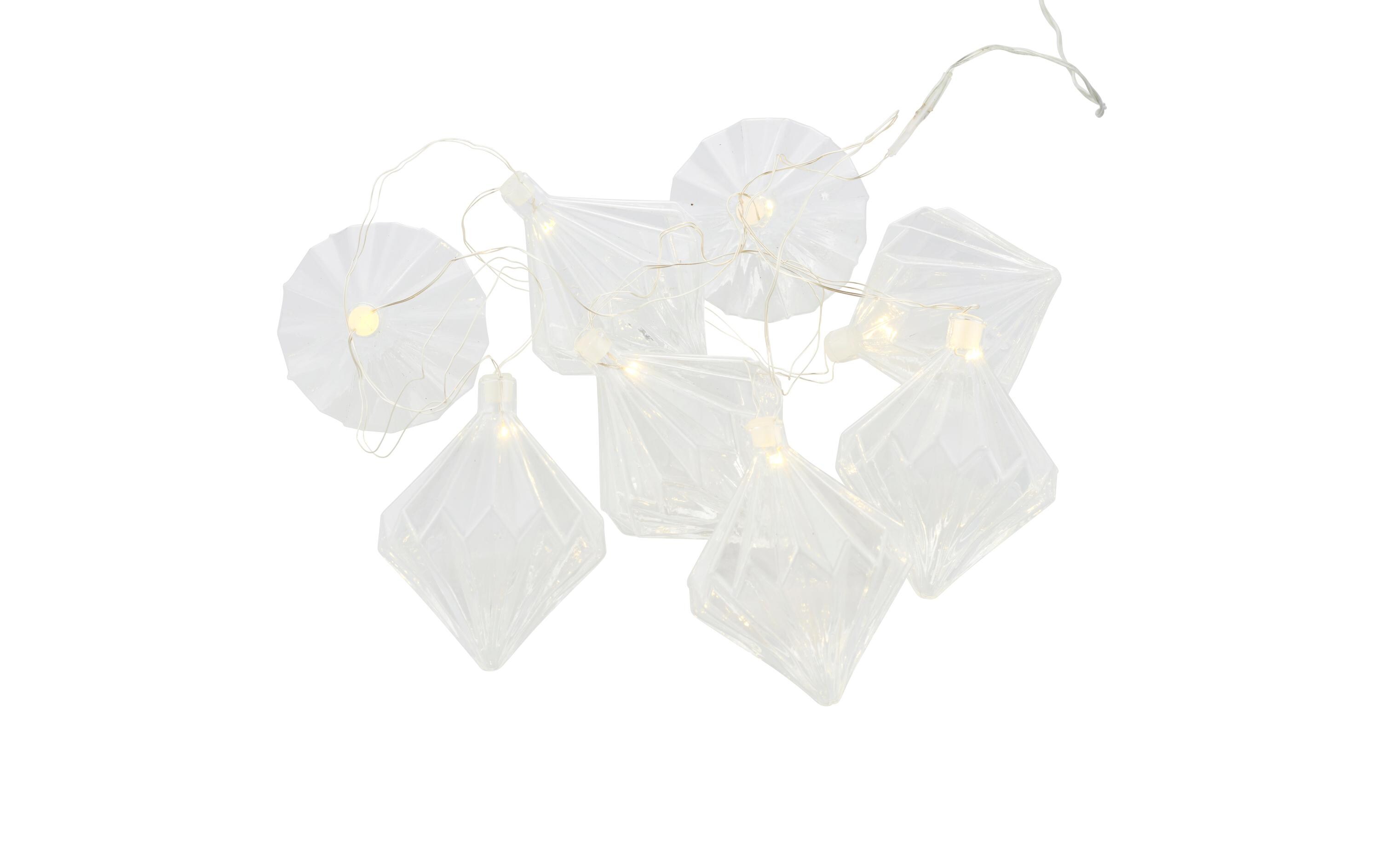 LED-Lichterkette Nellie, 8 LED, 1.5 m, TransparentLED Lichterkette in Diamentenform