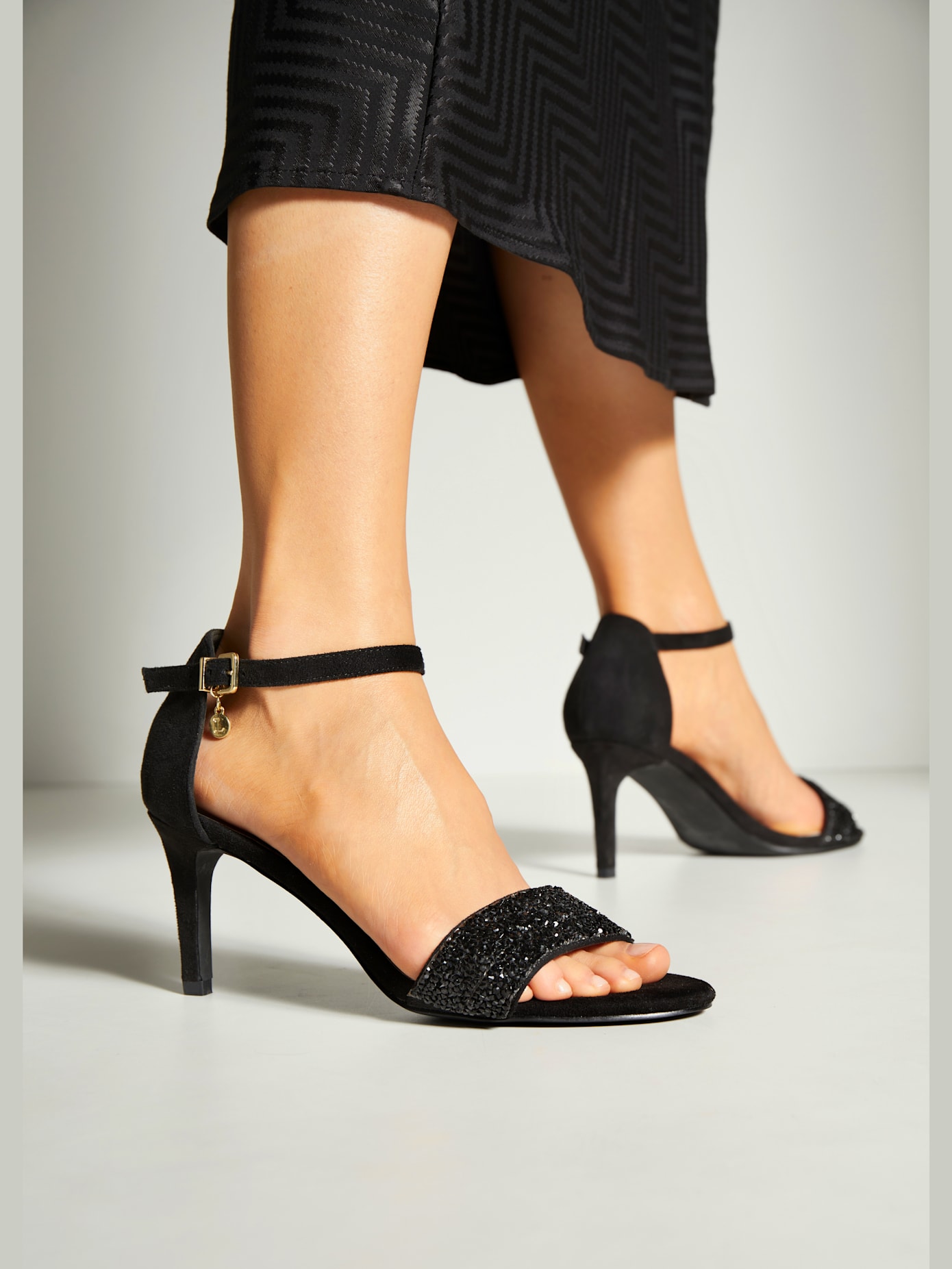 Sandales à brides petites pierres brillantes tendance