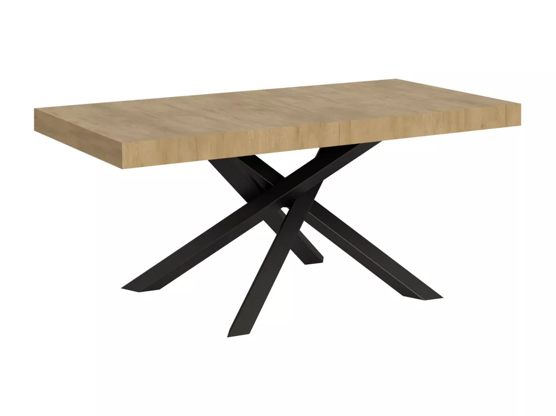 Table extensible 90x180/284 cm Volantis Chêne Nature cadre Anthracite