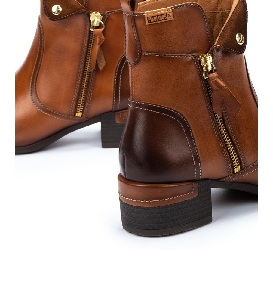 Botas de tornozelo Pikolinos Malaga em couro marrom