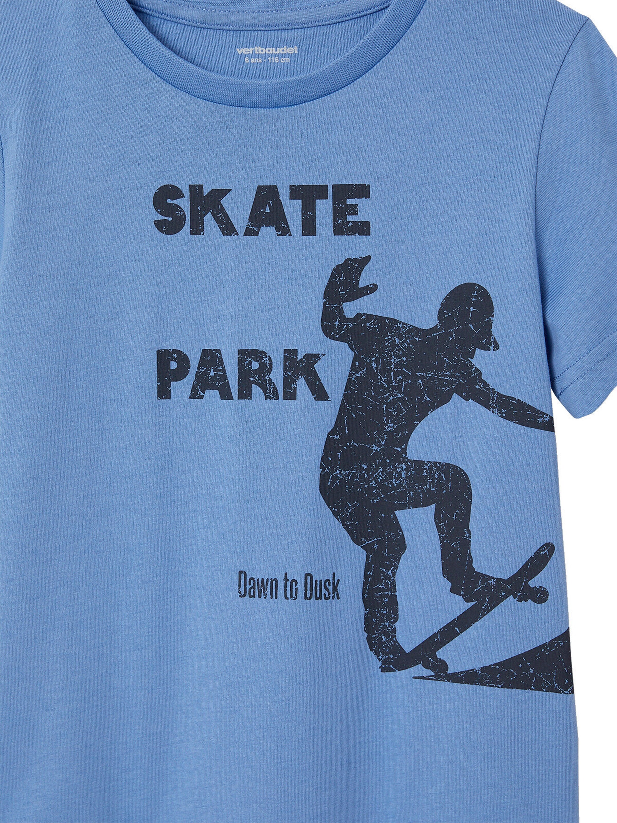 Vertbaudet Jungen T-Shirt BASIC mit Print vorn blau