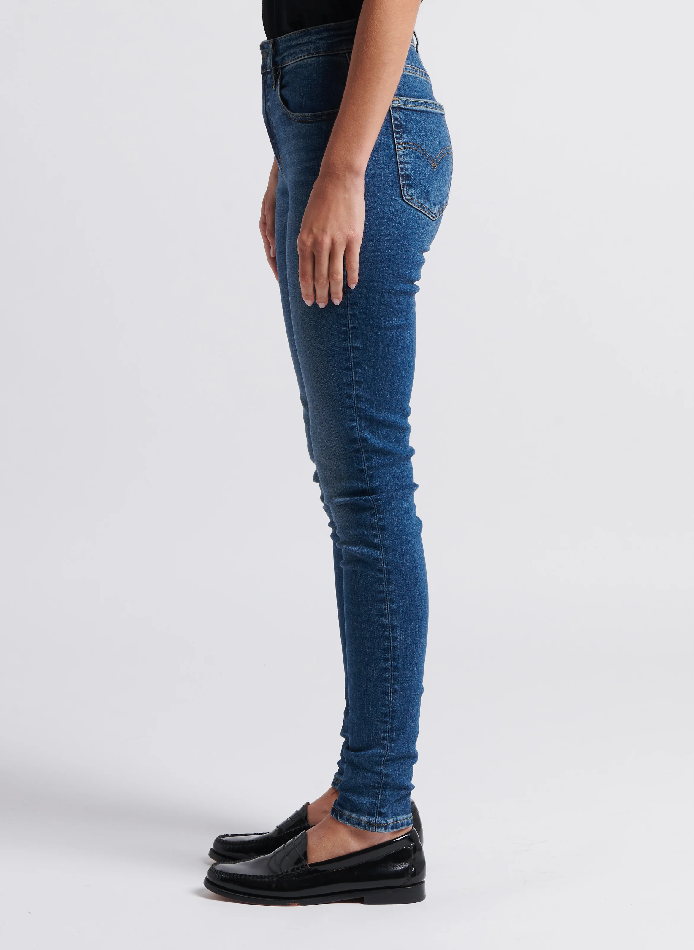 721 HIGH RISE SKINNY - Jean skinny taille haute en coton mélangé| Jean Délavé