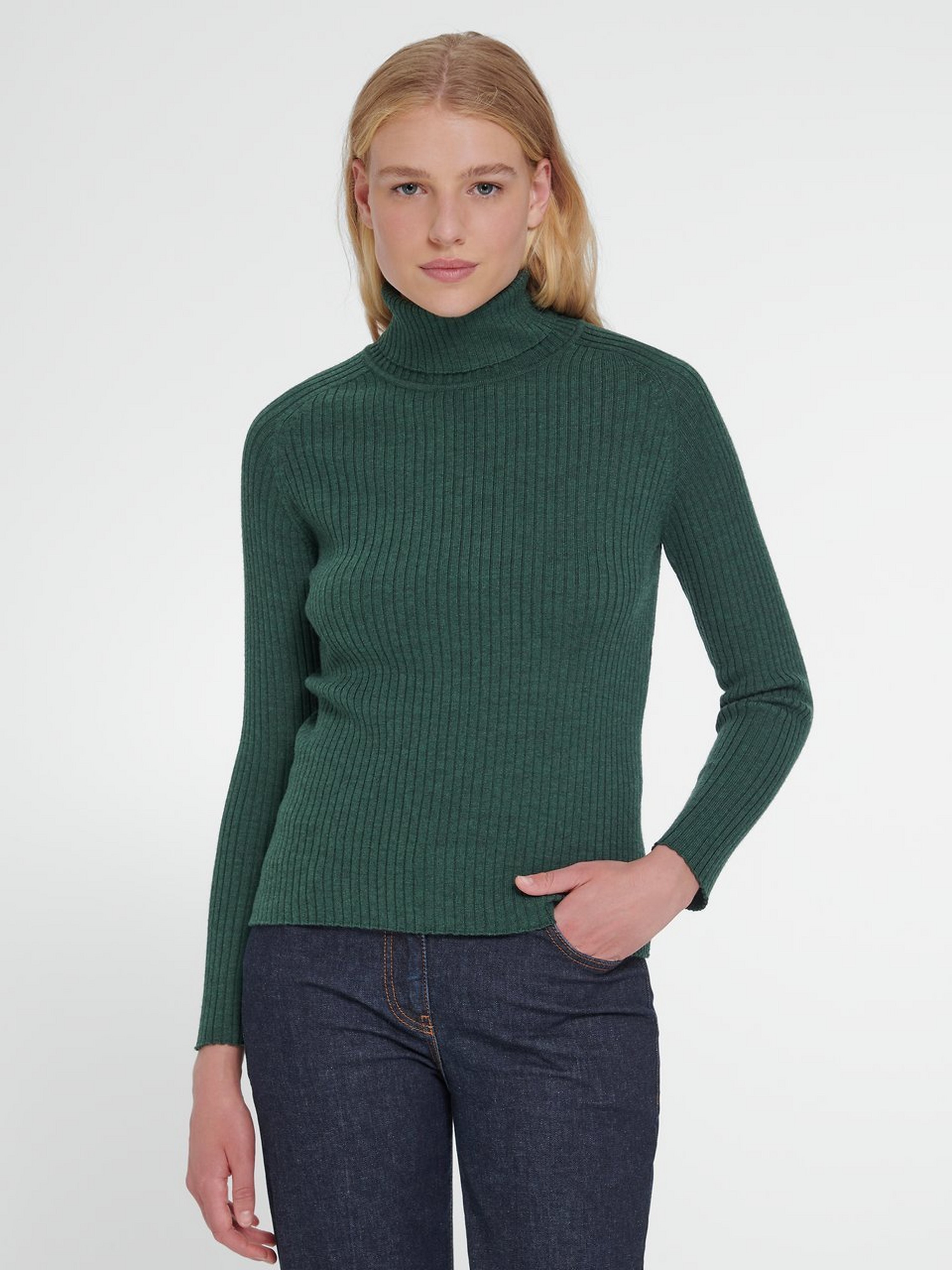 Rollkragen-Pullover aus 100% Schurwolle-Merino