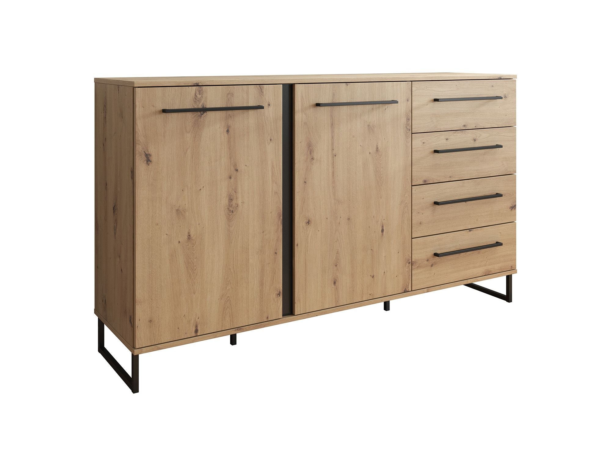 Saturn - Dressoir - Eiken/zwart - 159x42x93 cm