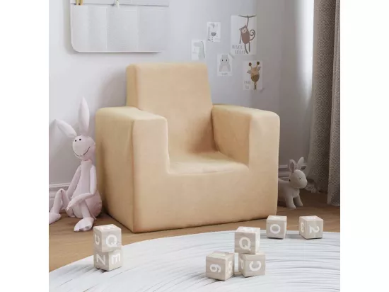 Canapé pour enfants Crème Peluche douce