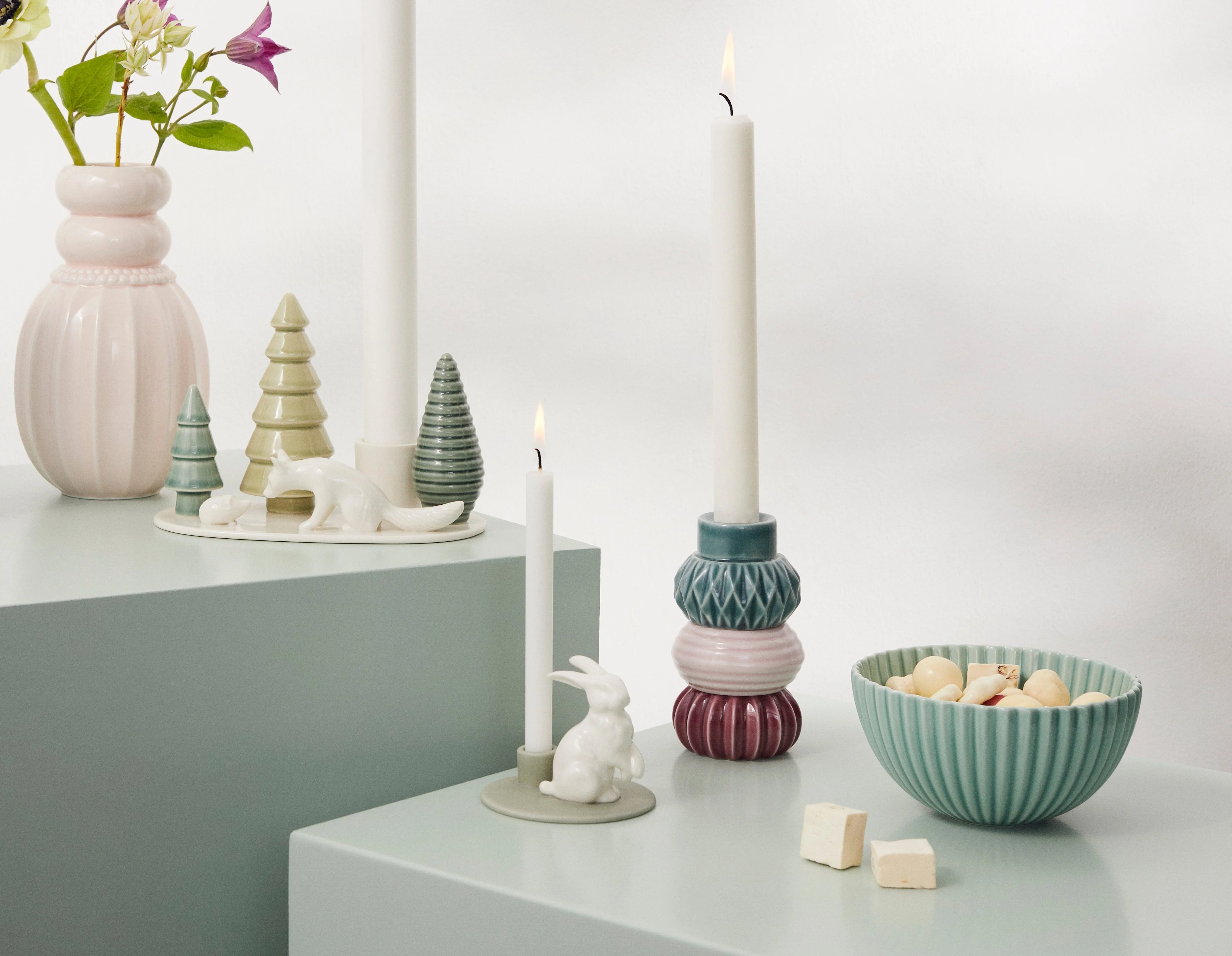 Dottir  Samsurium candlestack 3 stk. multi - 124x68 mm