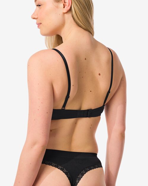 string femme sans coutures côte noir