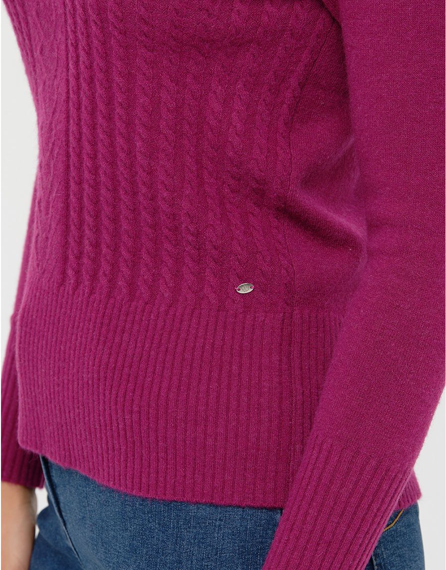 Pull col bateau prune