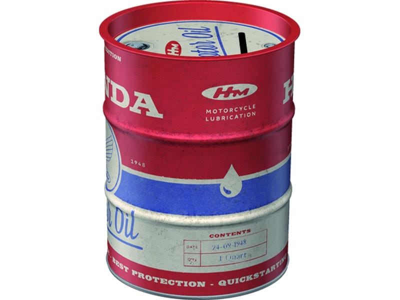 Nostalgic Art Spardose Honda Schriftzug Sparkasse in Ölfass-Form