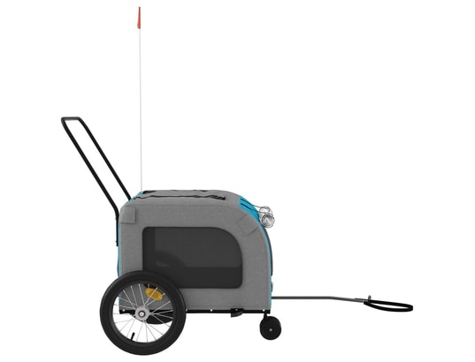 VIDAXL - Remorque de vélo pour chien bleu et gris tissu oxford et fer