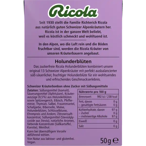 Holunderblüten Bonbons zuckerfrei 50g