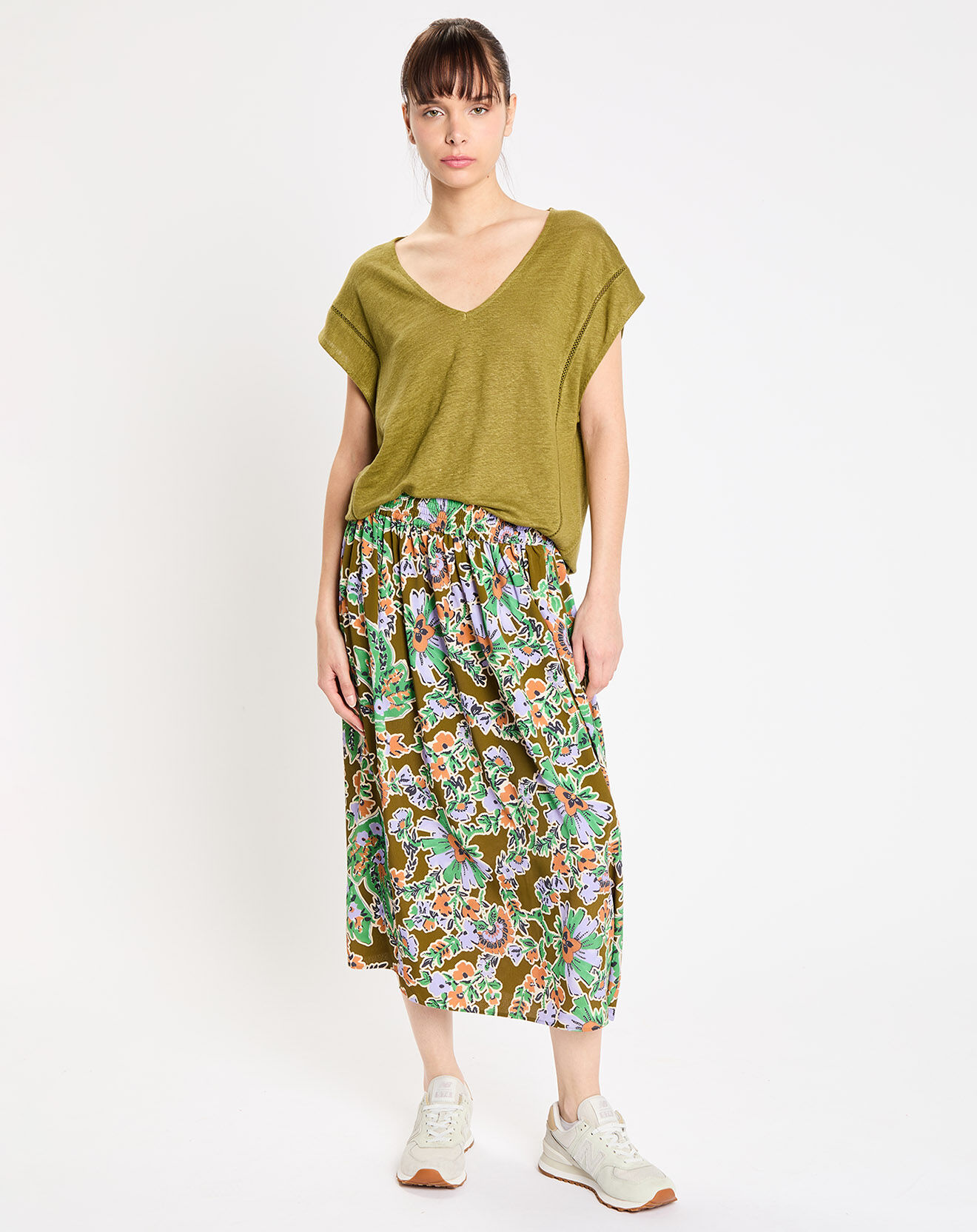 Jodhpur Jupe Rocha print fleurs multicolore