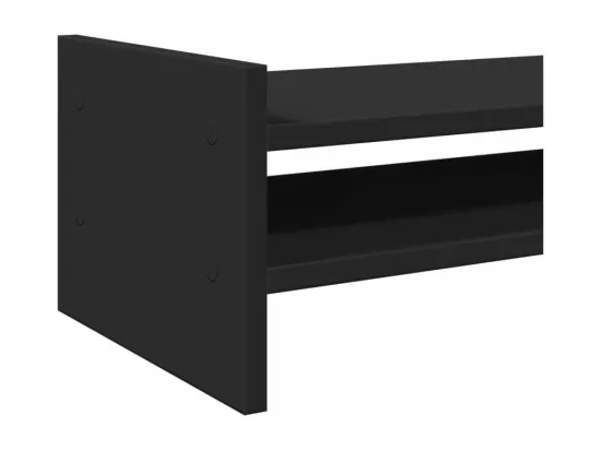 Support de moniteur noir 50x27x20 cm bois d'ingénierie