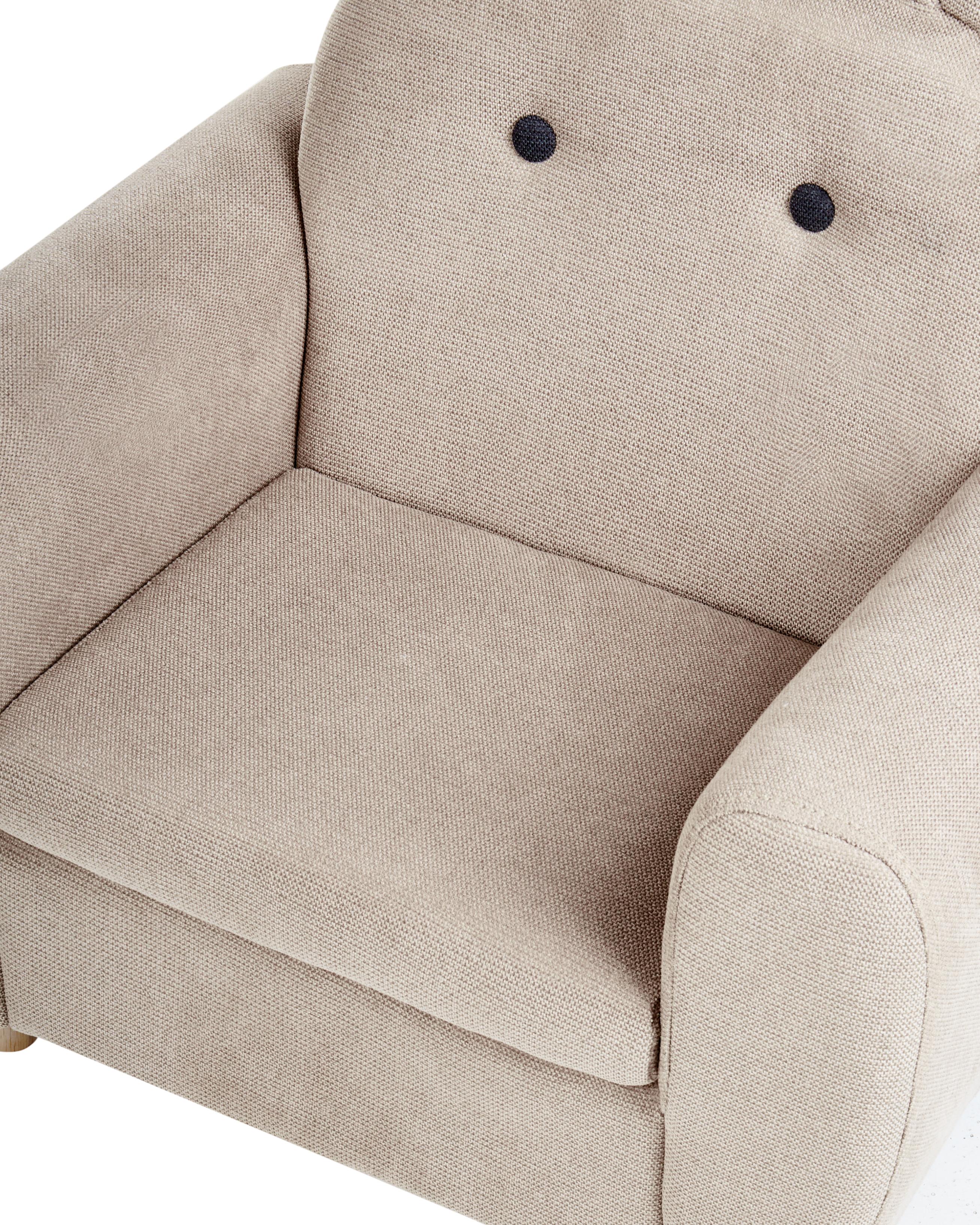 Kinderfauteuil Nijlpaard MARIBO Stof Taupe