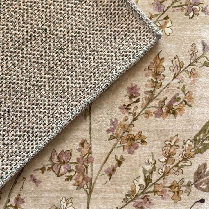 Wasbaar vloerkleed - Misty Floral Creme  | Wasbaar