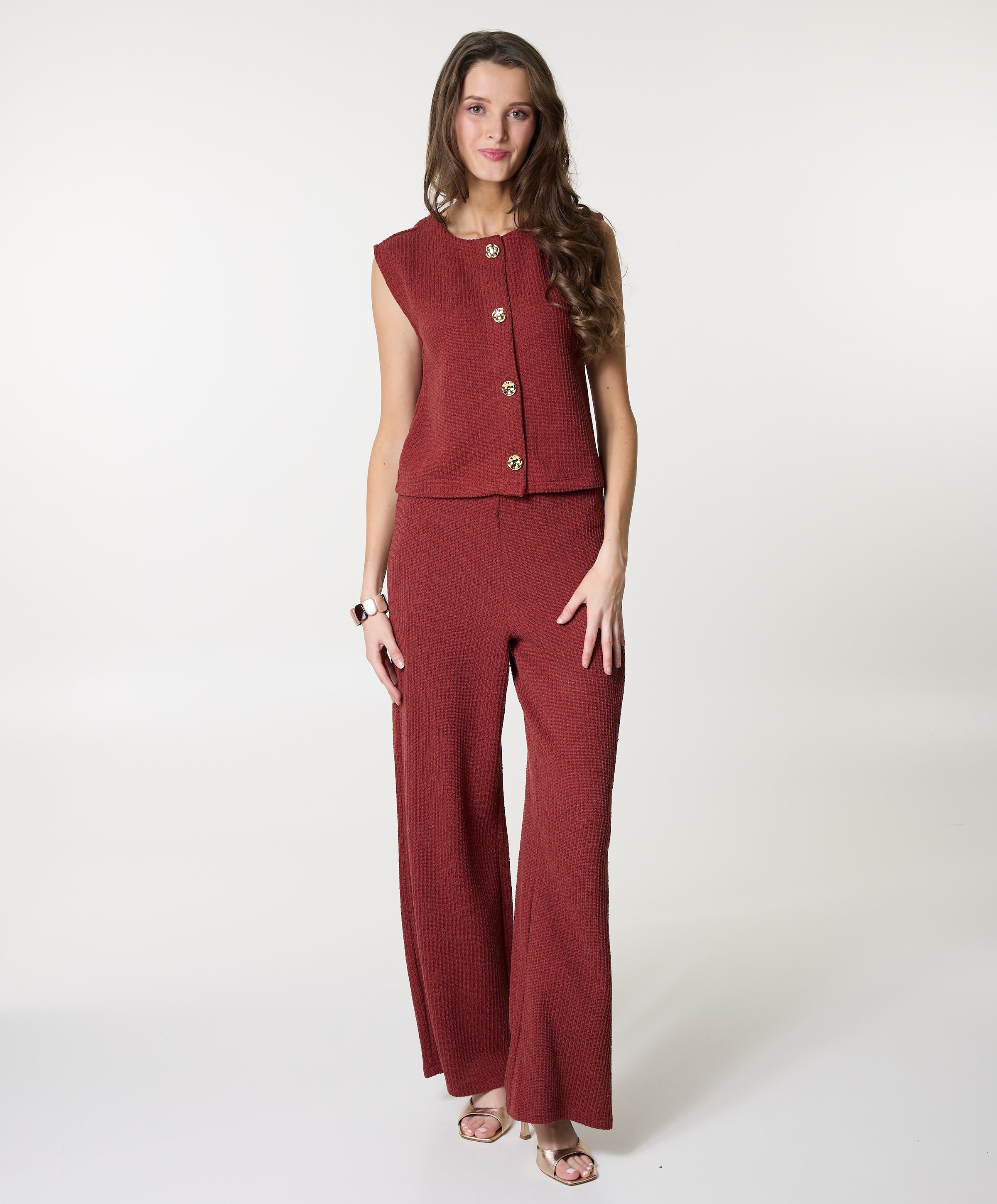 Only ONLVICKI WIDE SWT dames broek rood