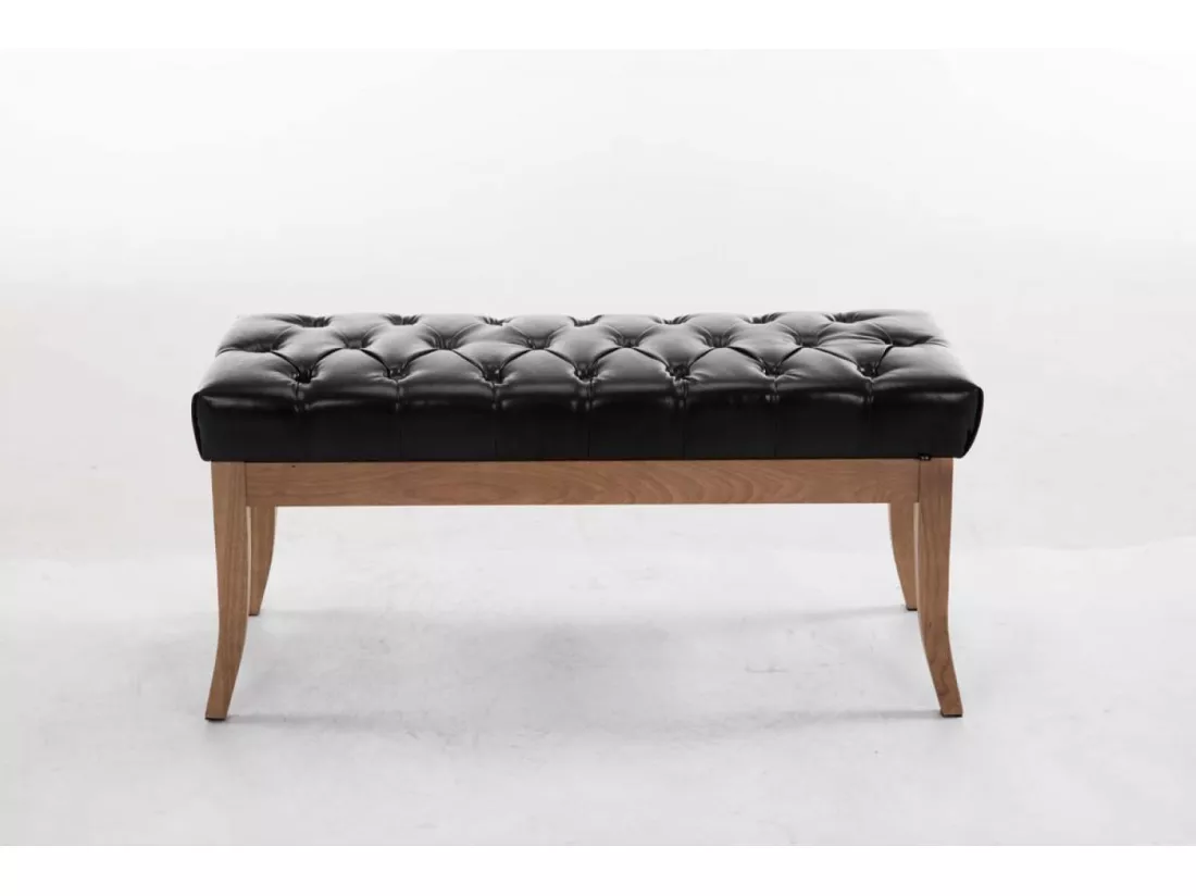 Banquette - Similicuir & Bois - Noir - Ramses