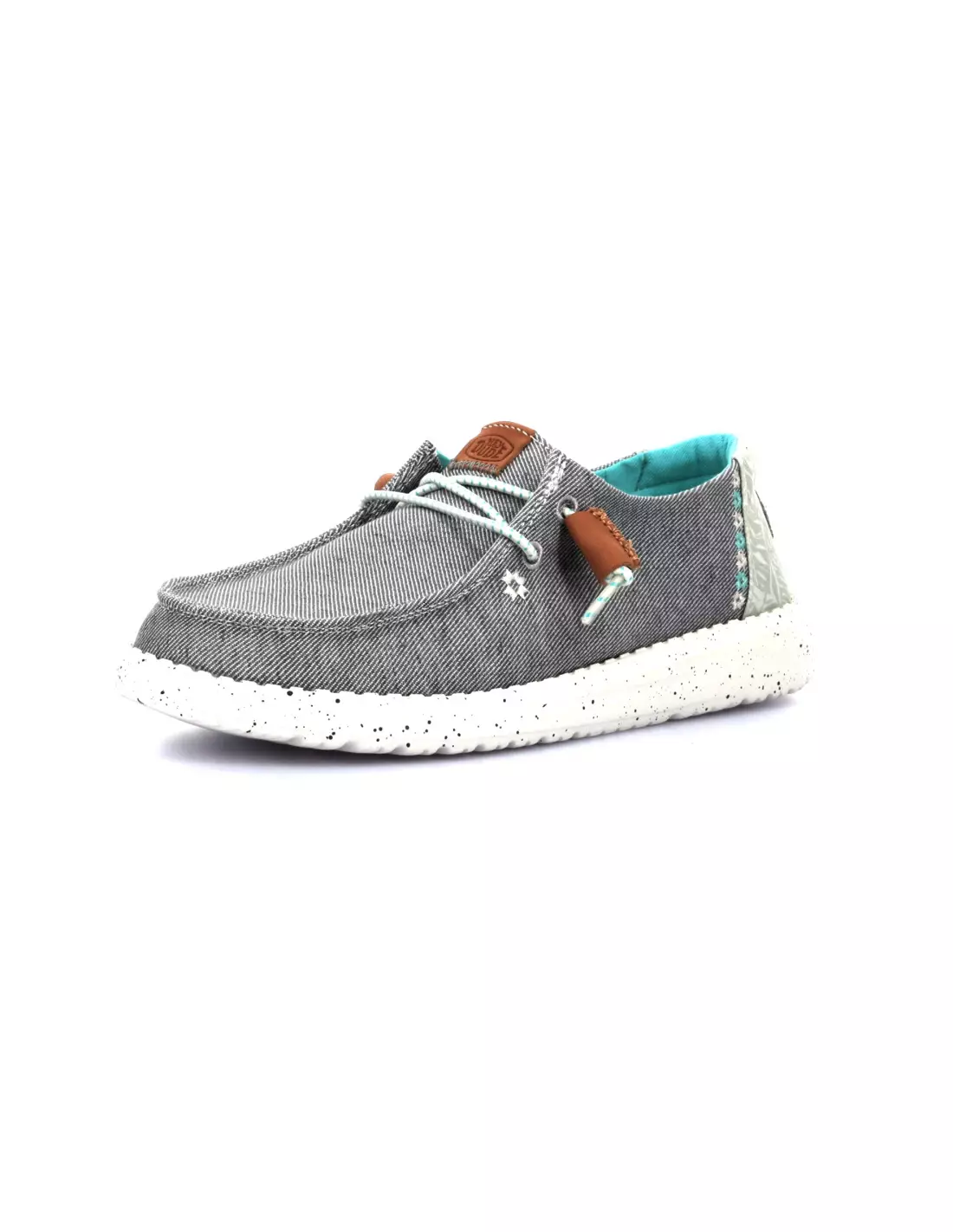 DUDE Wendy Heathered Slub Tropical - Mocassins & bateaux 030Grey