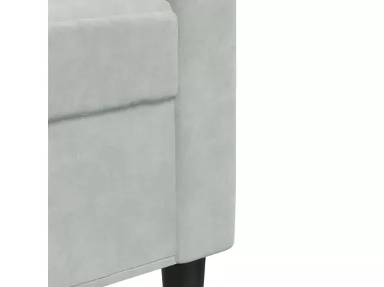 Canapé à 2 places Gris clair 120 cm Velours