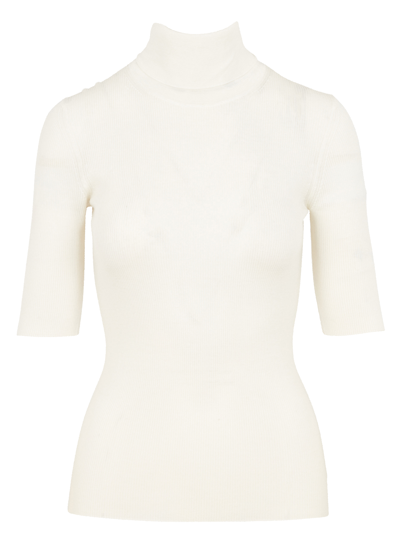 Pull moulant col roulé en laine | Blanc