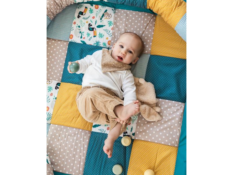 Ullenboom Krabbeldecke Laufgittereinlage Dschungel 120 x 12 Krabbelunterlage für Babys, dick und weich gepolstert, 100% Oekotex, Made in EU
