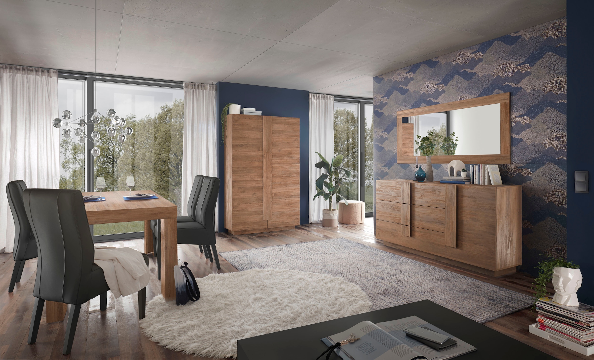 INOSIGN Mehrzweckschrank »Jupiter, Höhe 193 cm, Stauraumschrank 2 Türen - Soft Closing,« Highboard, moderne Griffblende, FSC®, cleveres Stauraumkonzept