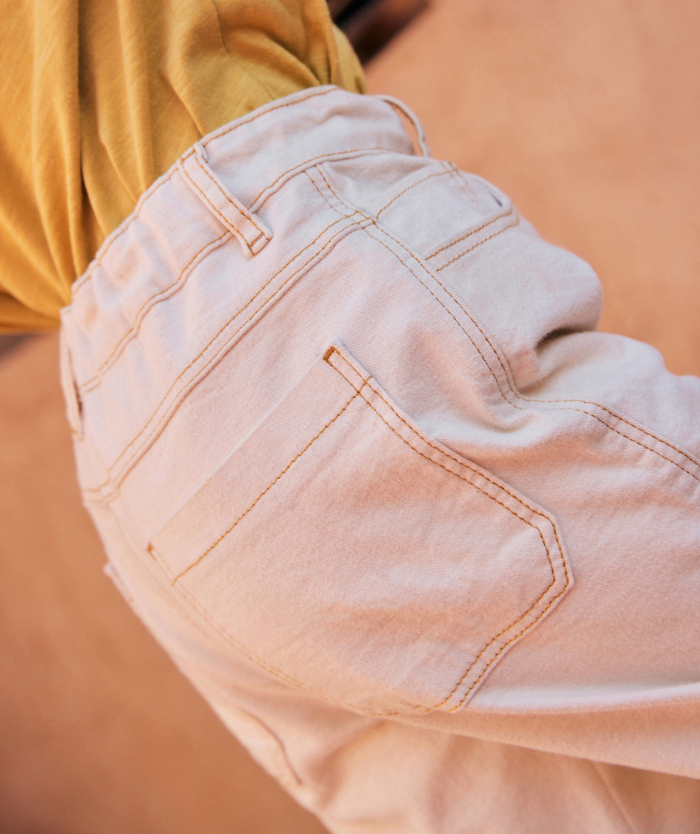 pantalon slouchy garçon sans teinture écru