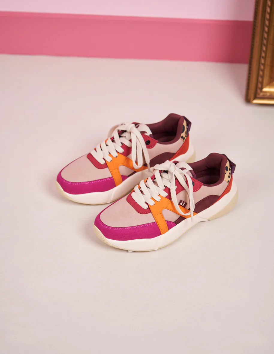 Baskets basses Lison - Suède vegan mauve blush orange