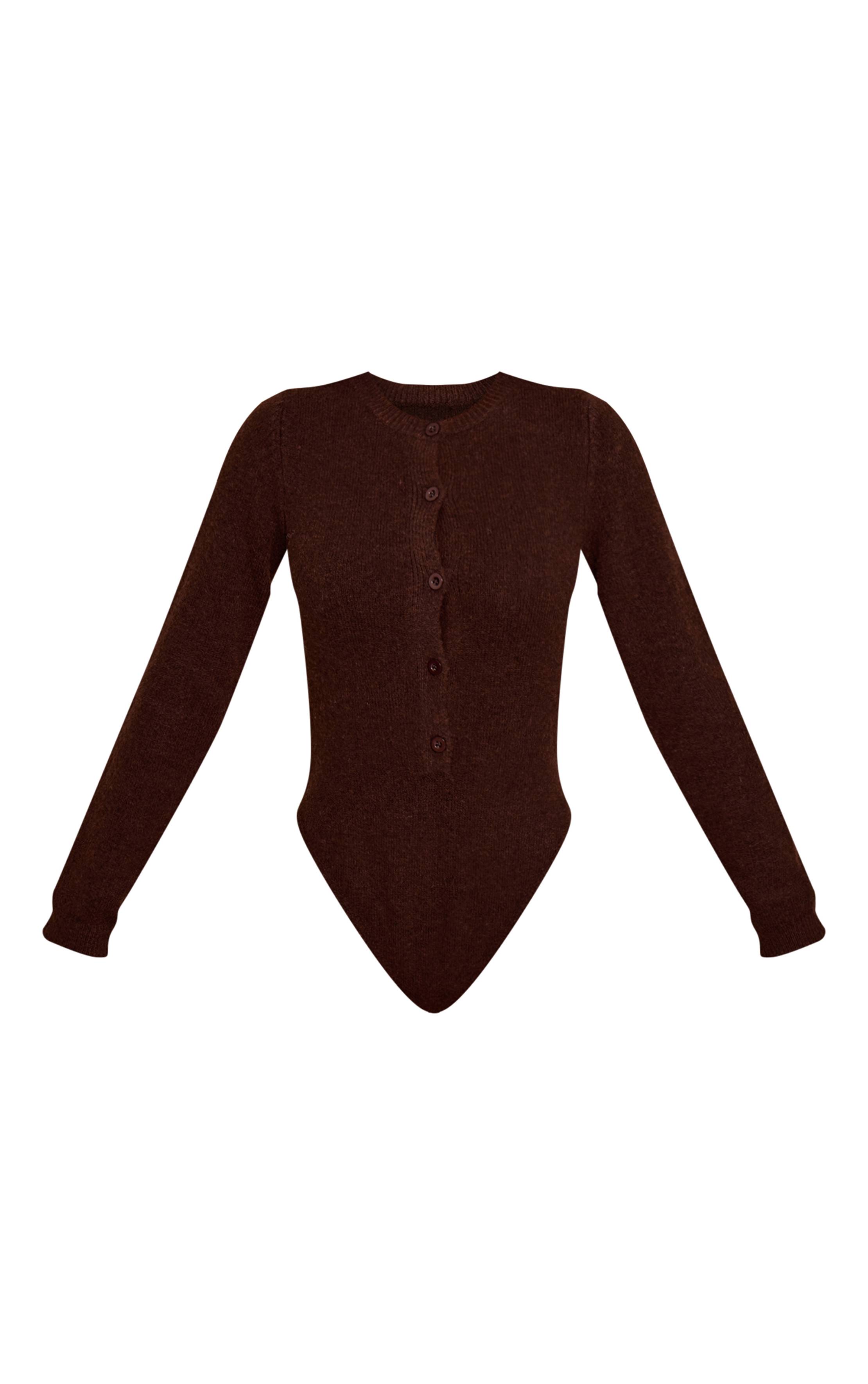 Chocolat Body En Maille Douce À Boutons