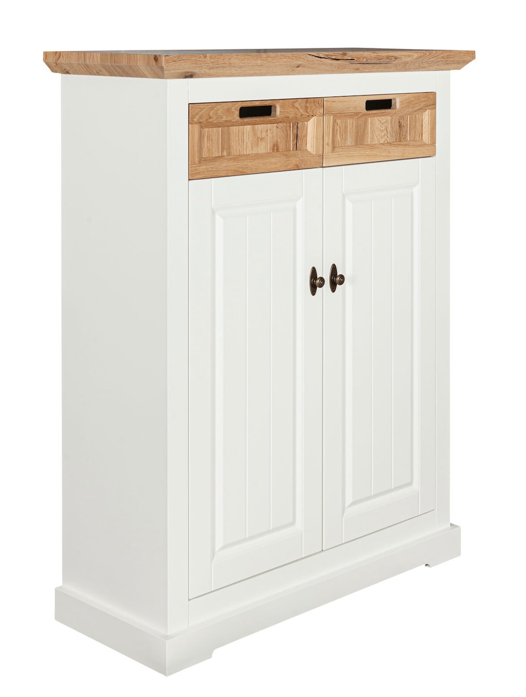 TRAUMWERKSTATT Highboard TIVOLI 91 x 121 cm weiß matt / smoked oak