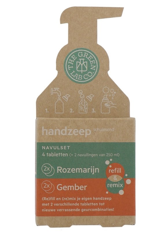 The Green Lab Co Handzeep navulset rozemarijn & gember 4 Stuks