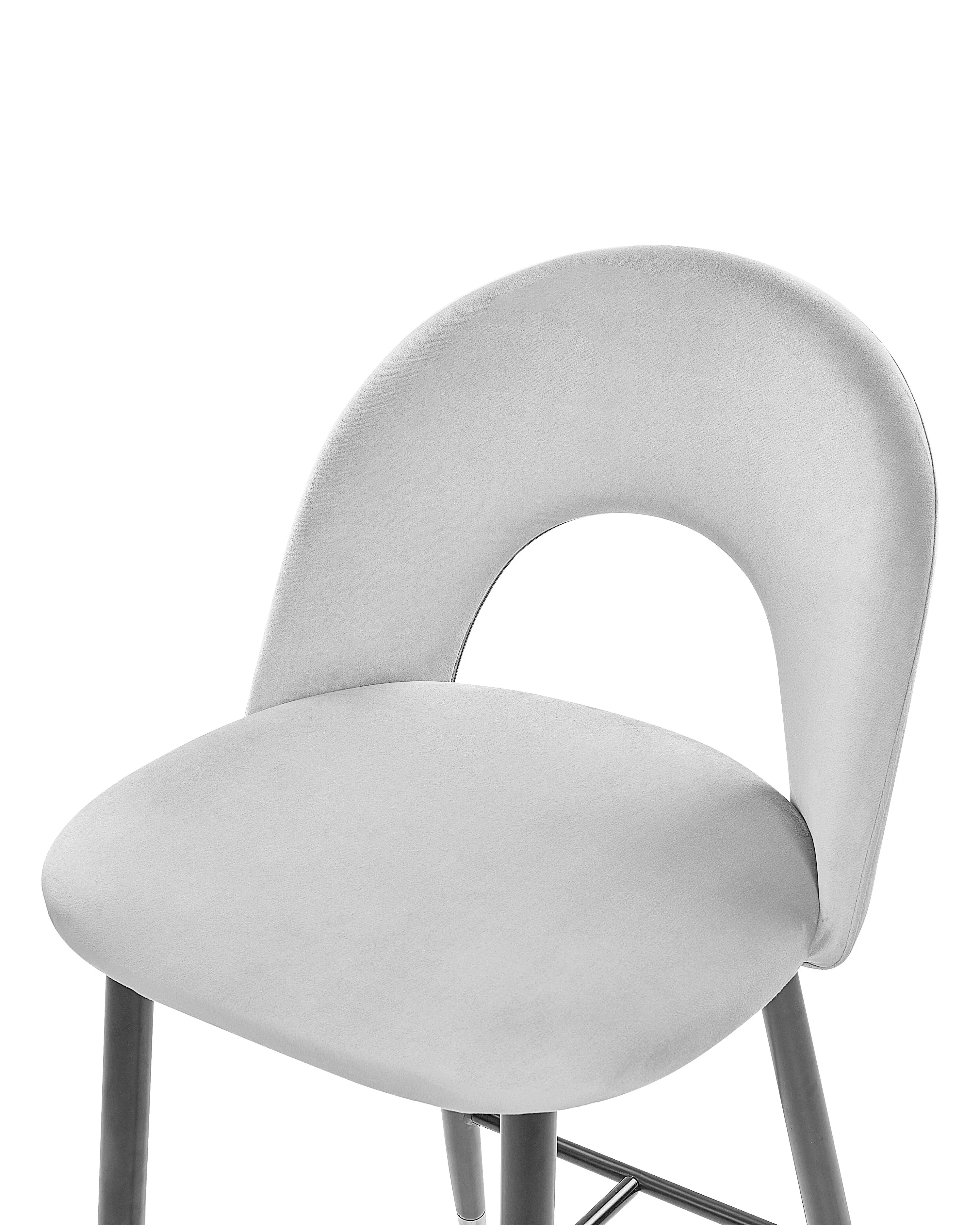 Set van 2 barstoelen FALTON Fluweel Grijs