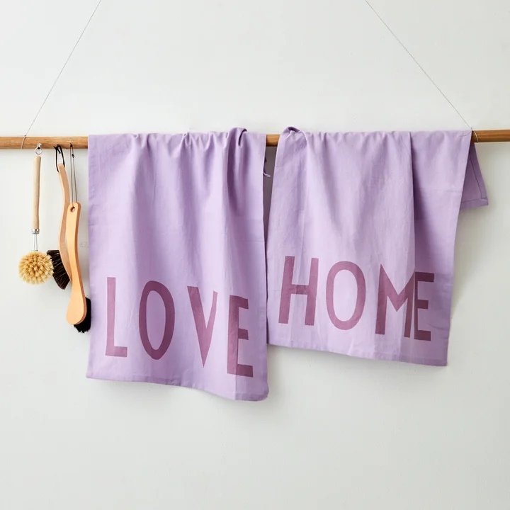 Design Letters - Favourite Geschirrtuch, Sweet / Home, olive green (2er-Set)