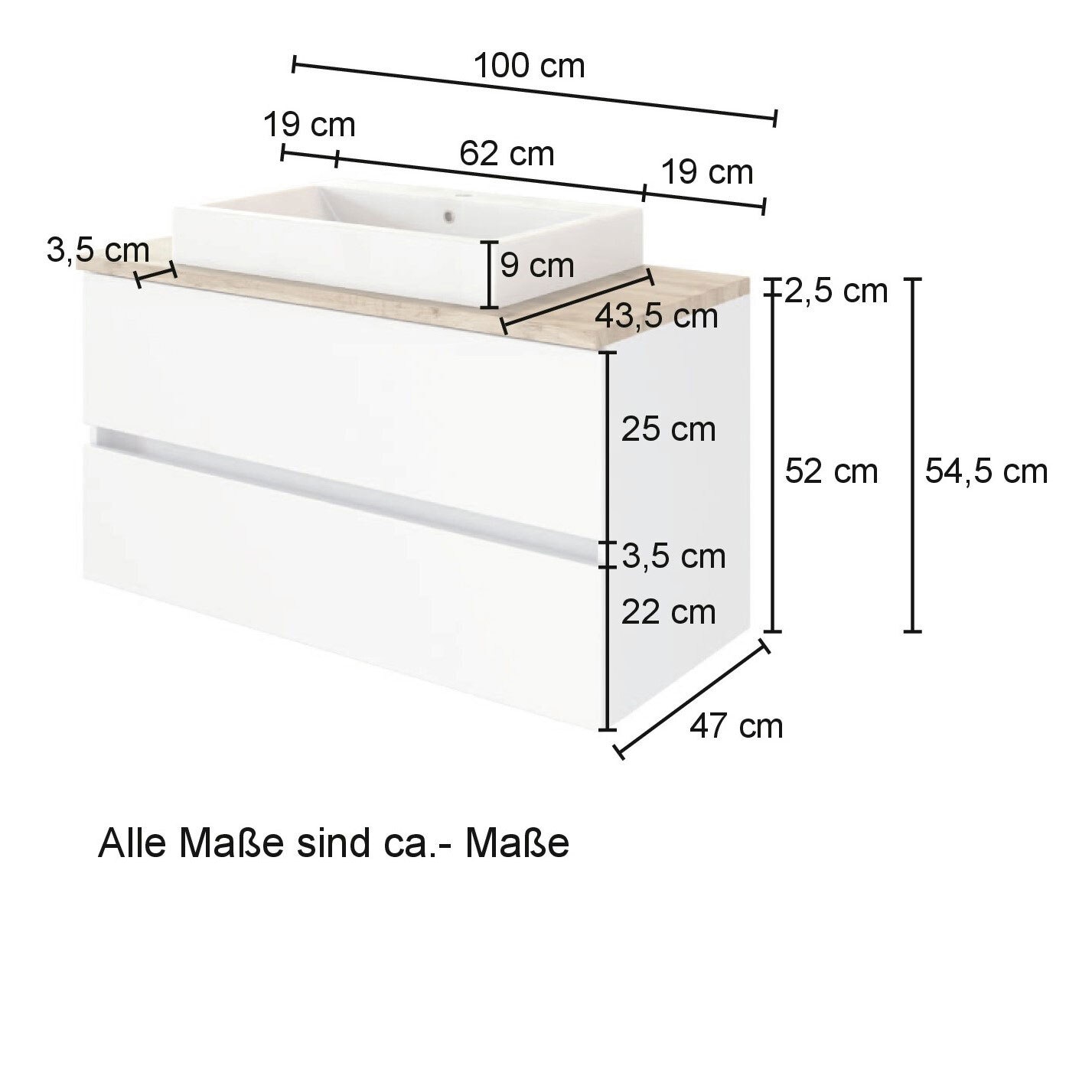 Bad-Midischrank BREGENZ braun
