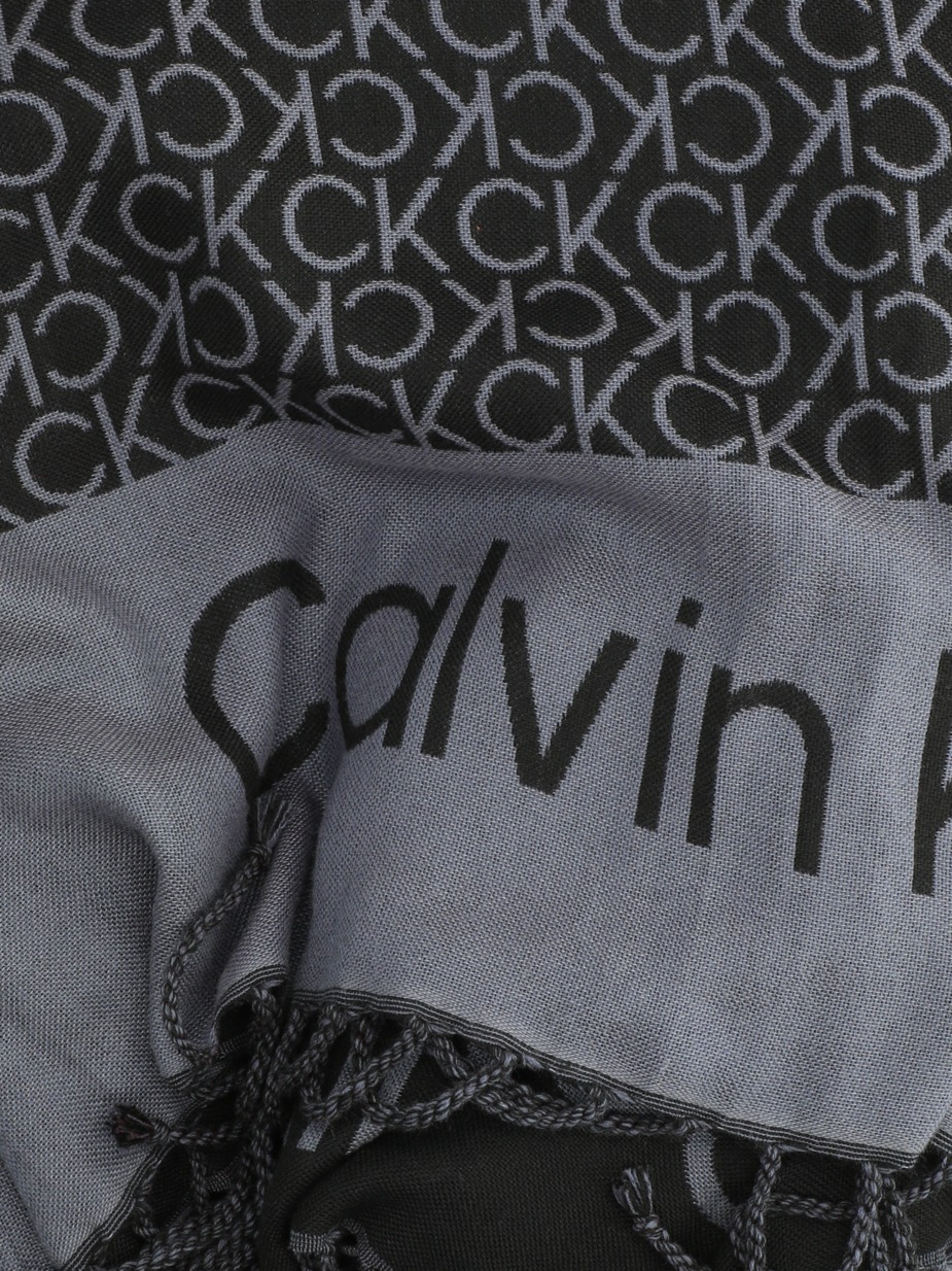 FRINGES MONOGRAM SCARF 100X200
