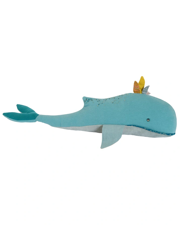 Plüschtier LE VOYAGE D'OLGA – WAL (60cm) in blau