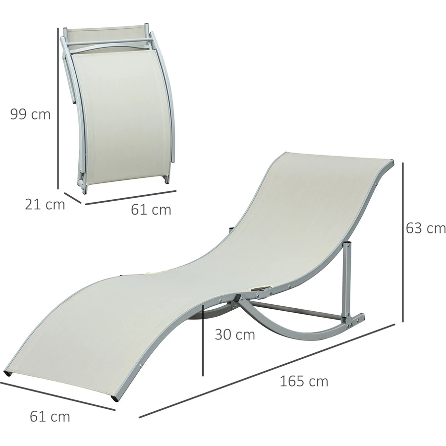 Outsunny Gartenliegen 2er Set beige