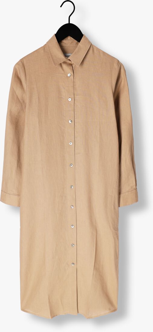beige resort finest maxi jurk shirt dress