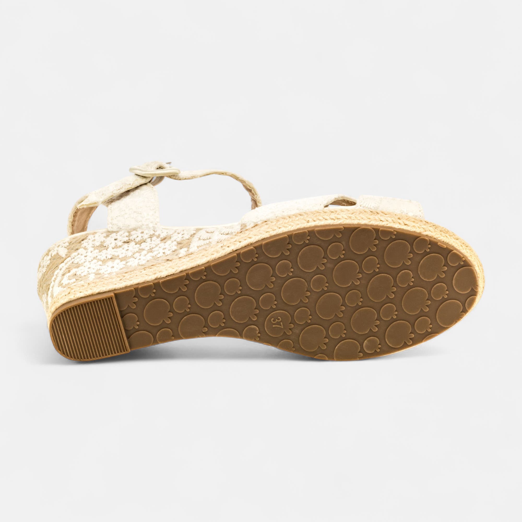 Nu-pieds à talon compensé Femme blanc