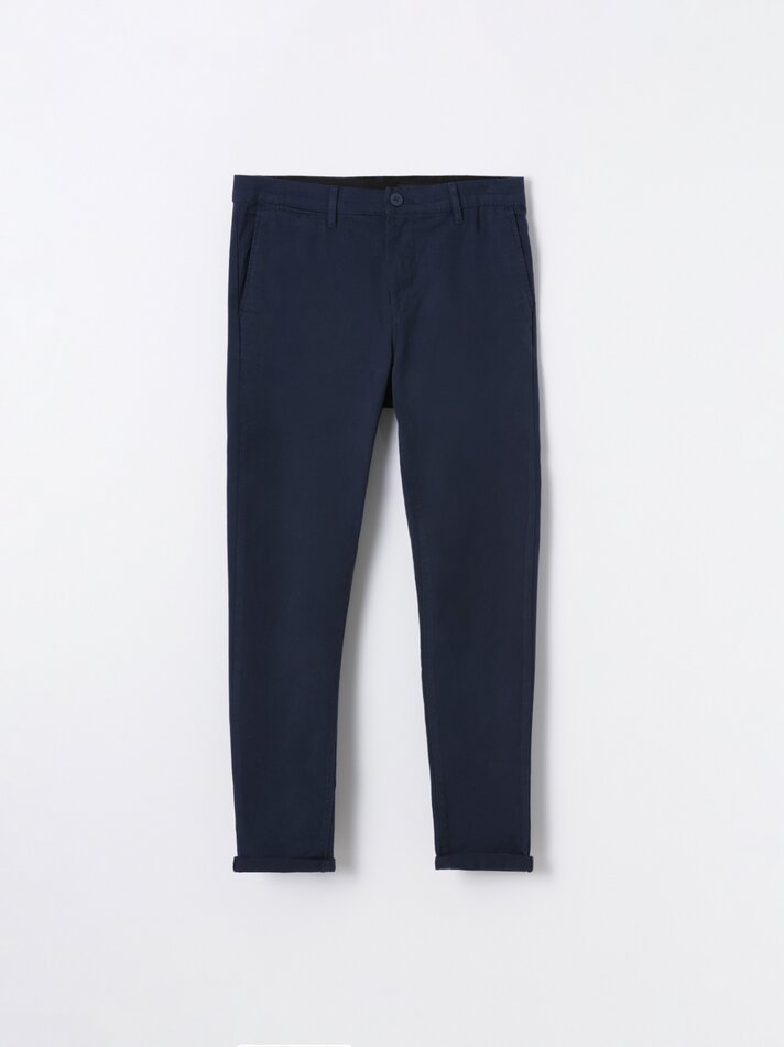Calça chino skinny - Azul Marinho Escuro