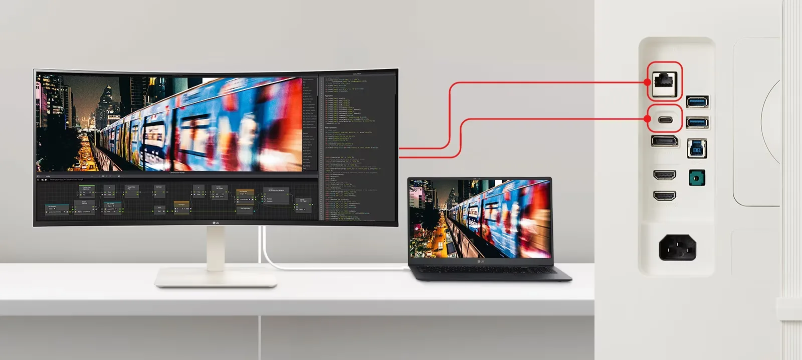 LG UltraWide 38WR85QC-W Écrans de bureau et professionnels