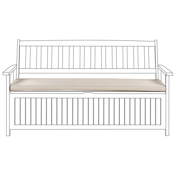 Beliani Almofada para Assento Taupe Poliéster 148 x 45 cm Resistente à Água Uso em Jardim Ou Interiores