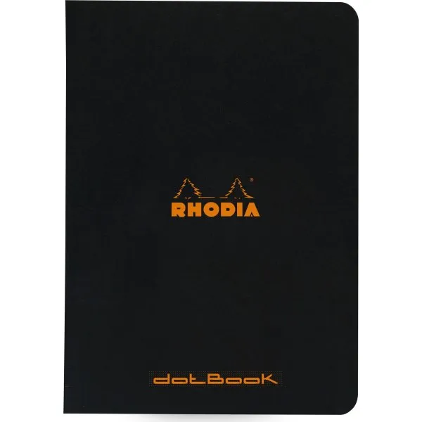 Rhodia Kladdehæfte A5 dotted papir - sort omslag - 80gram 48 sider (Rhodia nr. 119186C)