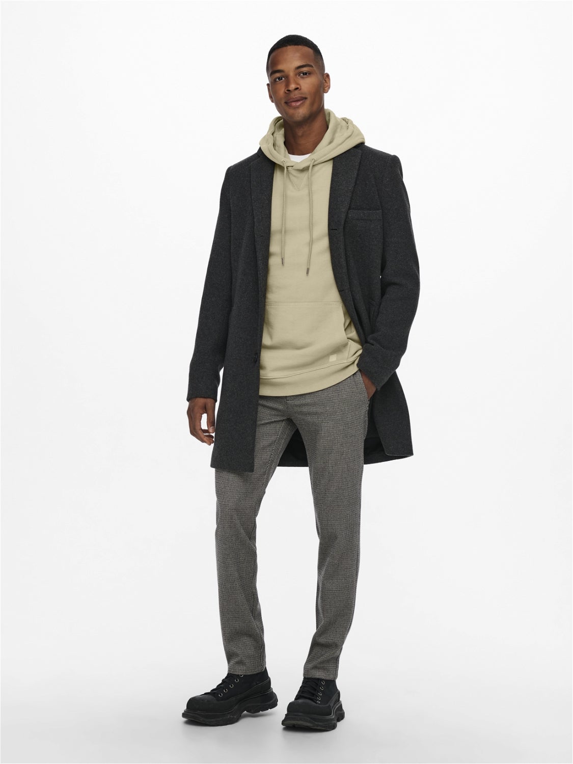 ONSJAYLON Mantel Dark Grey Melange