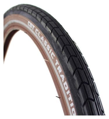 CST Pneu extérieur Tradition 28 x 1.75 Noir/Marron avec lignes réfléchissantes