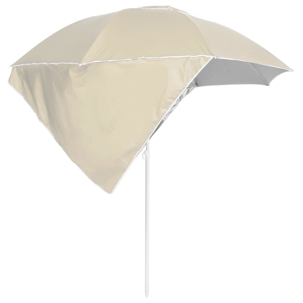 Parasol de plage avec parois latérales 215 cm sable